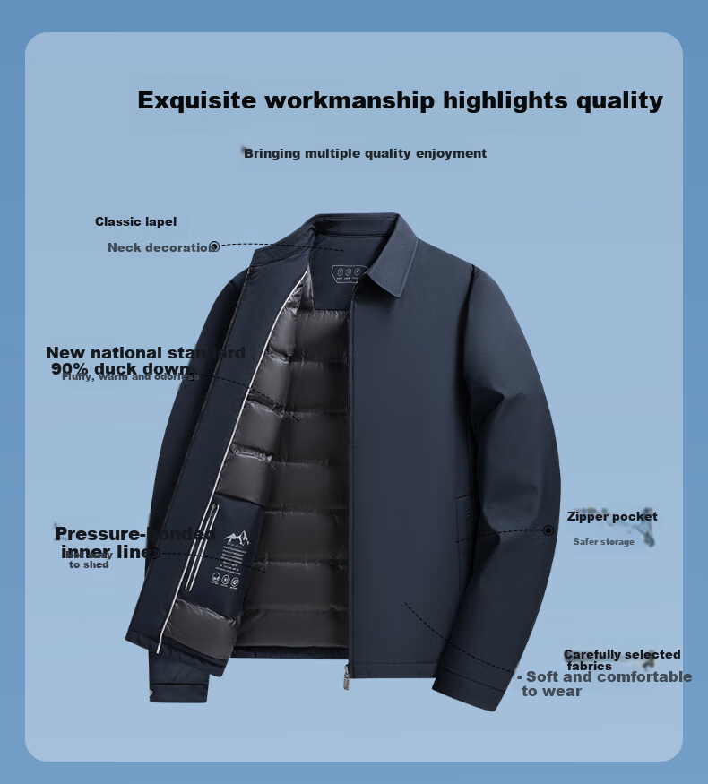 Yalu New National Standard Jacket Men's 2025 Autumn and Winter New Middle-aged and Elderly Warm Casual Dad Coat 6