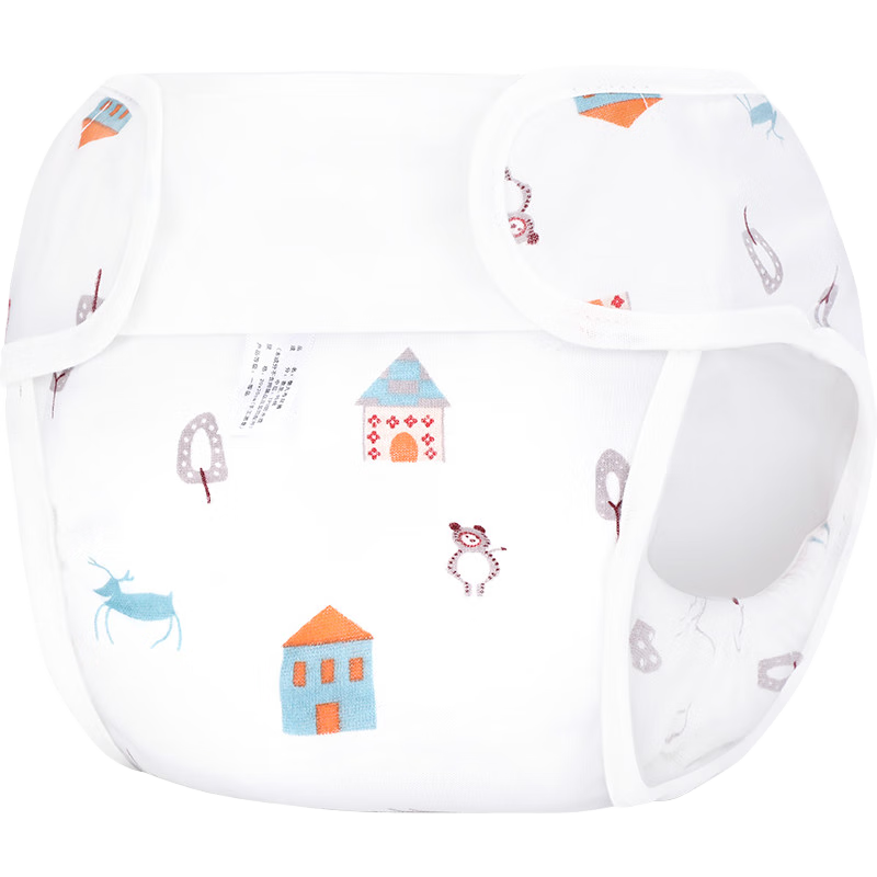 Mianzhirun Baby Diaper Pants, Pure Cotton Anti-Leak Diaper Cover for Newborns, Breathable Water Barrier Diaper Cover, Size M, 2-Pack