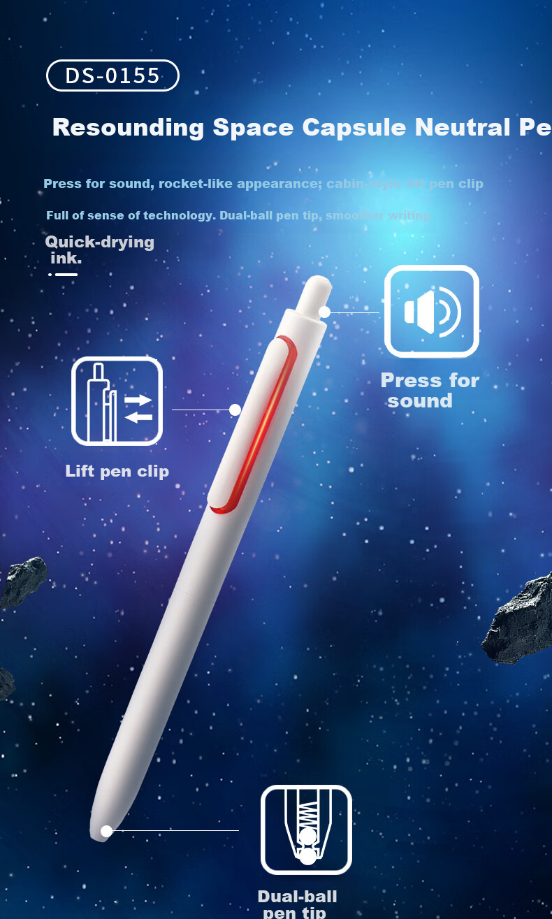 Dianshi Zhibi [Back-To Gift] Space Capsule Six-Person Set 10-Piece Stationery Set Including Gel Pens/Highlighters/Pencils for Classmates to Exchange As Study Rewards 312E-1 Birthday Gift 6