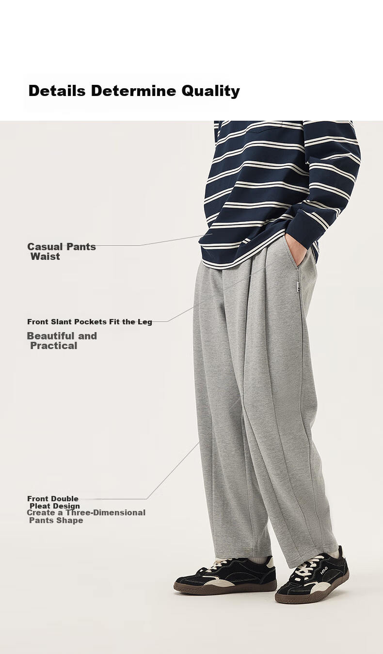 Gxgjeans Men's Clothing, Multi-Color Split Design, Casual Fashion Loose Trousers, 2025 Autumn New Product, Gray, 170/M 4
