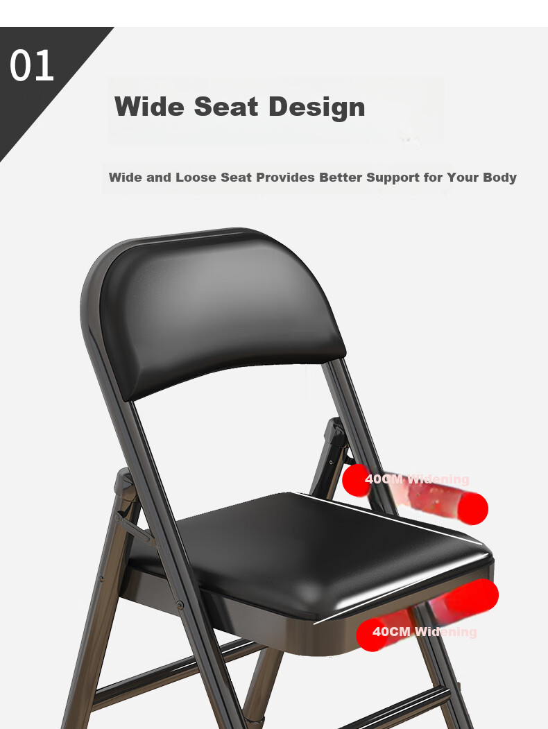 Chibailun Folding Chair, Computer Chair, Dormitory Chair, Conference Training Office Chair, Home Study Chair with Backrest, Dining Chair 6