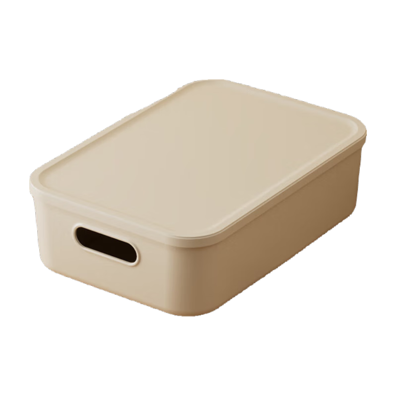 DOCOXO Storage Box Desktop Organizer Snack Stationery Multi-Functional Household Dormitory Covered Milk White Large Low Profile