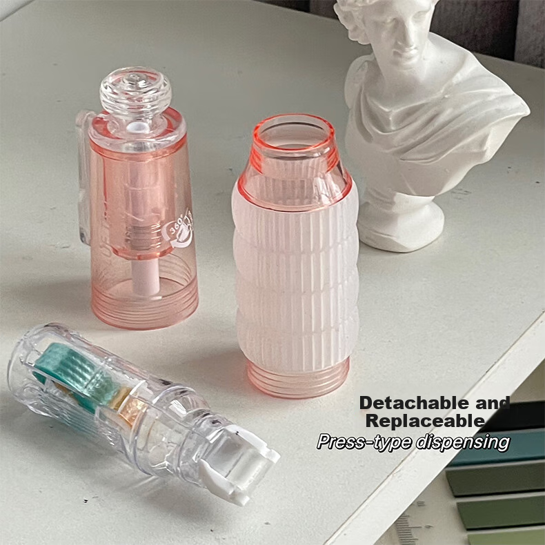 Shaonianban Dotted Glue Pen, Retractable High-Value Dotted Glue Pen with Correction Tape, Strong Double-Sided Adhesive, Large Capacity, Children's Craft High Viscosity, Green Grape Ice Lemo 8