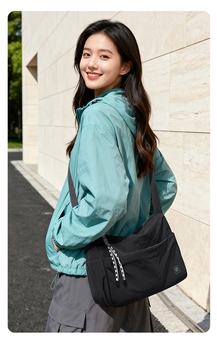 POLO Women's Casual Single Shoulder Crossbody Bag Large Capacity Sports Messenger Bag 12.9-inch iPad Outdoor Phone Bag 5