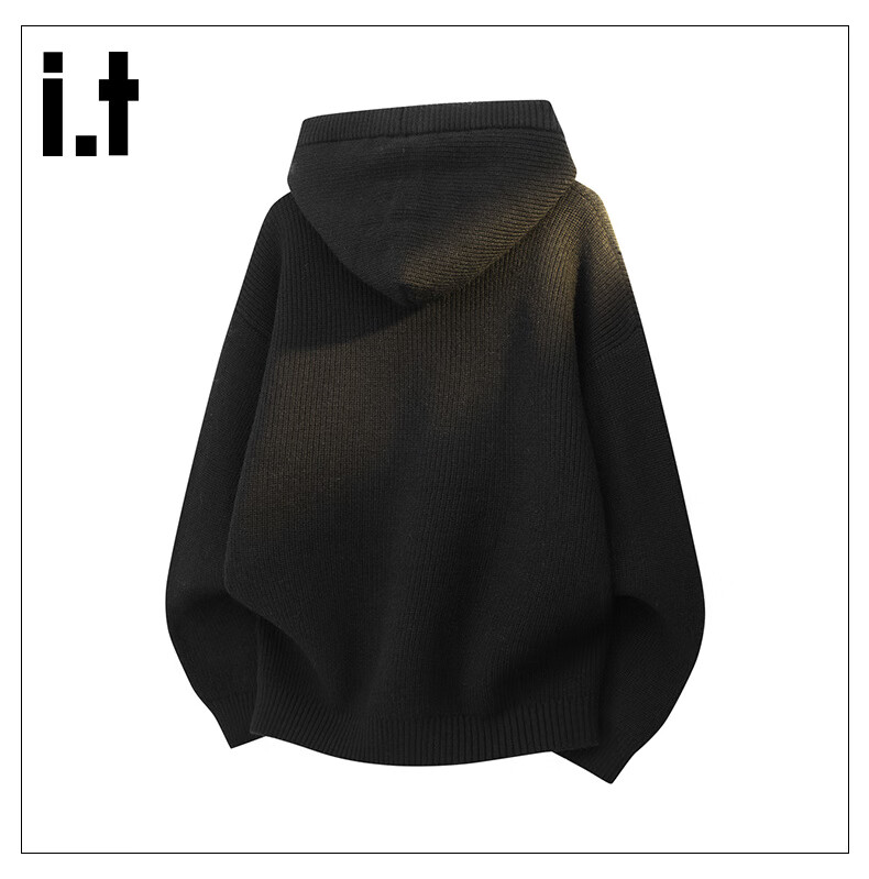 :CHOCOOLATE IT American Style Hooded Sweater Men Spring Autumn New Loose Trendy Warm Knitted Jacket Fine Spun Gray XL 7