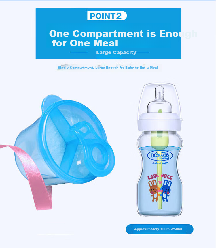 Bulangboshi Portable Milk Powder Container, 3-Compartment Rotating Leak-Proof Design, Travel Essential for Precise Portioning 3