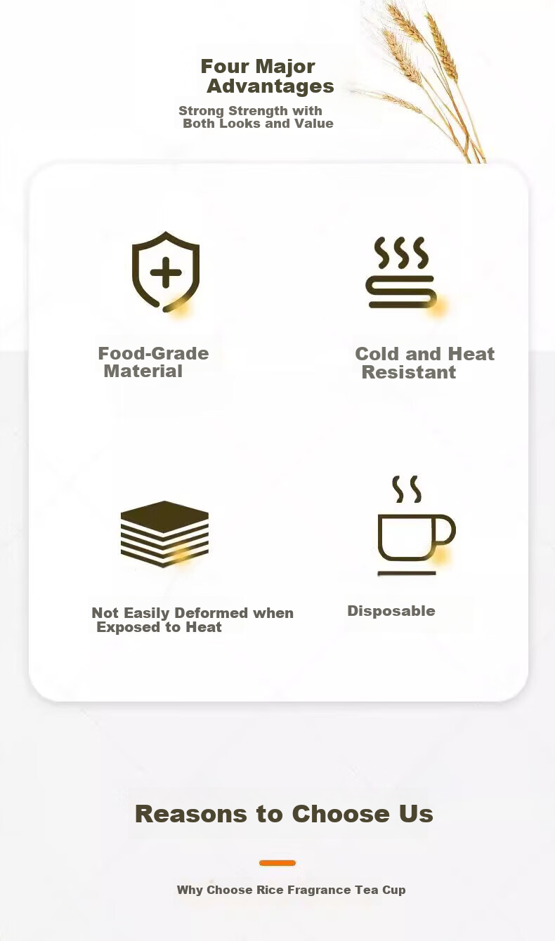 Xiduomi Disposable Tea Cups, Kung Fu Tea Set, Rice Husk Cups, Kung Fu Tea Ceremony Small Cups And Bowls, High-End Heat-Resistant with Elegant Desig 3