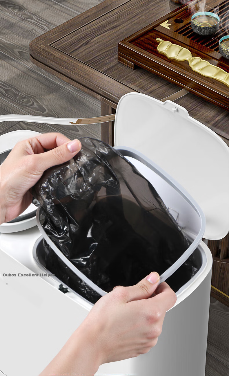 Jiabangshou Tea Water Bucket, Wastewater Bucket, Tea Residue Bucket, 11.7L Filtered Tea Drainage, Kitchen Garbage Bin with Lid, Dry And Wet Separation Bucket 14