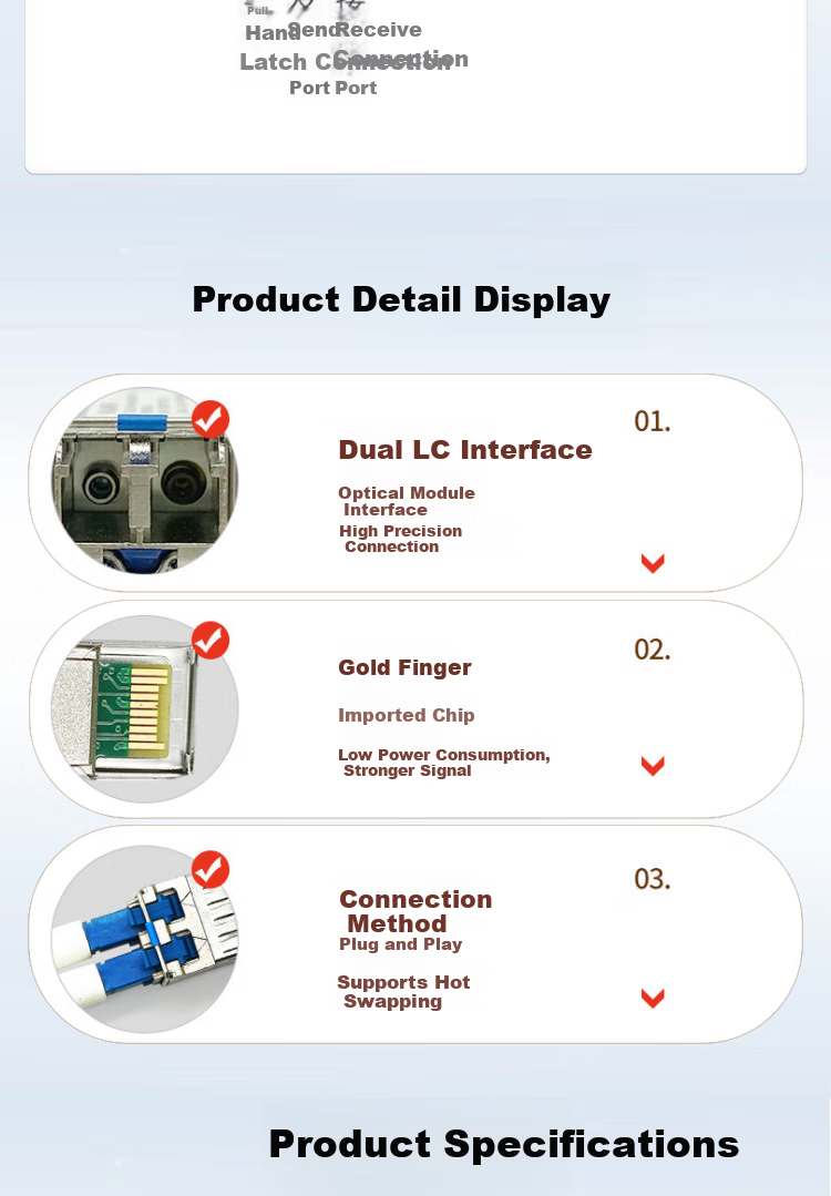 HUAWEI Switch Gigabit Optical Module - ESFP Multi-Mode Module (850nm, 0.55km, LC) Paired with Dual-Core Fiber Optic Cable, Dual LC Connectors ESFP-GE 2