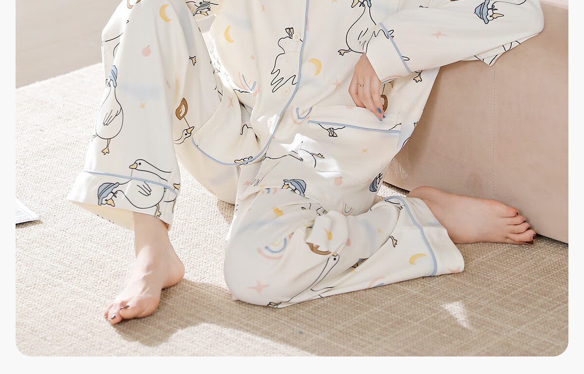 JOYNCLEON Maternity Cotton Postpartum Nursing Pajamas Antibacterial Goose Homewear L Jyz157355 21