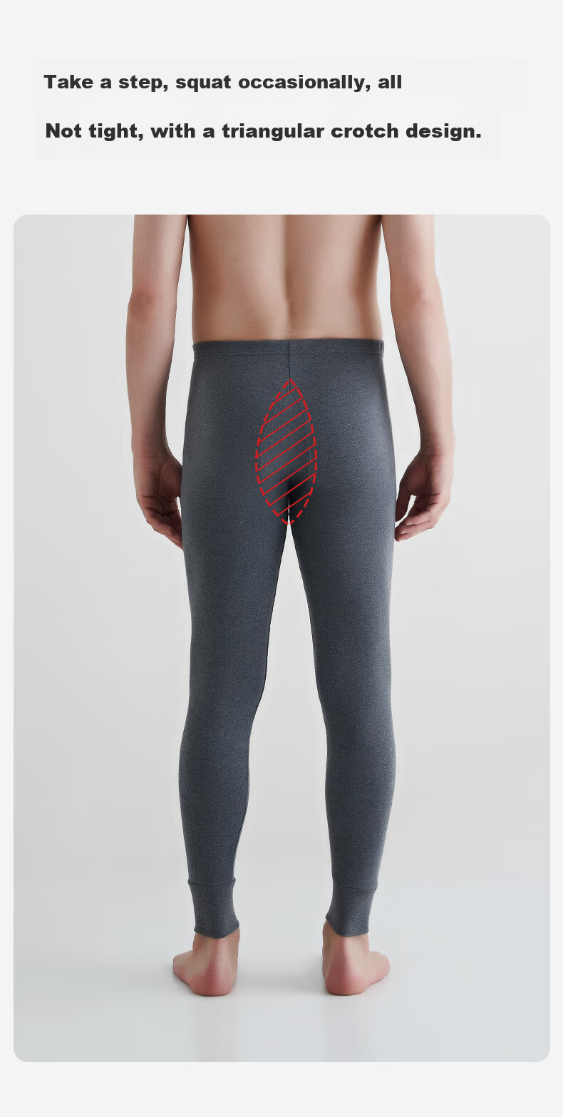 Hengyuanxiang [Winter New Arrival] Men's Autumn Long Johns, Single Piece Pure Cotton Thin Men's Cotton Thermal Underwear, Warm Base Layer Pants, Basic Undershirt 7