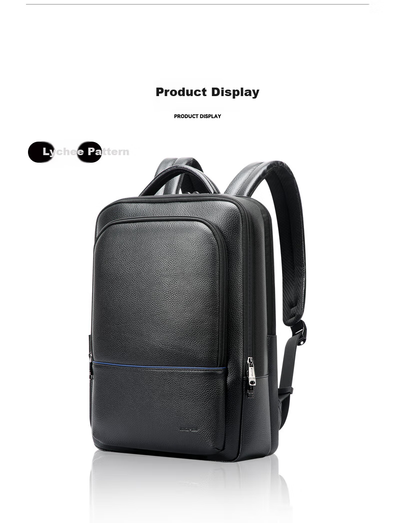 Bopai Leather Business Backpack for Men, Laptop Bag, Travel Bookbag with Fine Texture, Gift for Me 4