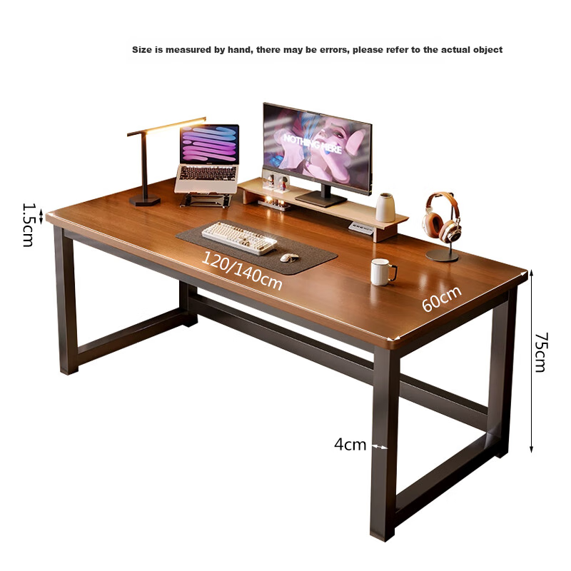 L&S Computer Desk Home Desktop Gaming Desk Study Office Writing Desk BGZ785 Walnut Color 120cm