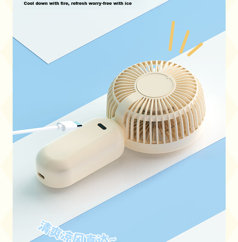 Ouliwen Small Fan for Desktop And Bed Use, Quiet USB Rechargeable Low Noise Portable Mini High-Power Electric Fan for Office Dormitory Air Cooler White 9