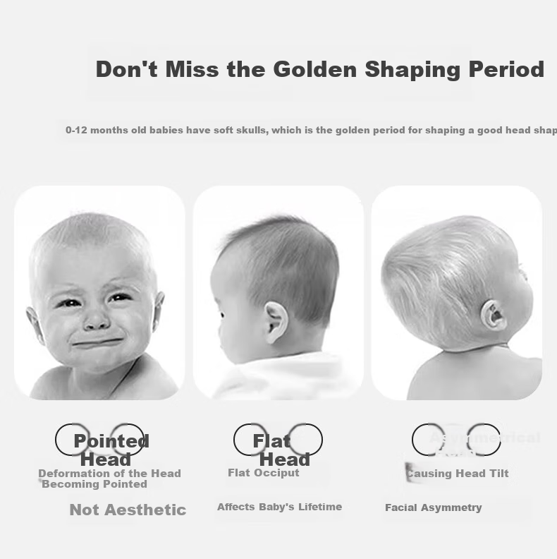 Shiyuejiejing Infant Head Shaping Pillow, TPE Soft Tube for Correcting Head Shape, Double-Sided Use, Suitable for Babies over 3 Months Old, Starry Journey 2