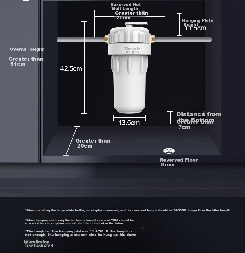 Jingbei Large White Bottle Pre-Filter with Backwash Function, 5T/H Household High Flow Tap Water Mini Central Water Purifier, 1 Micron Fine Filtration with Backwash 22