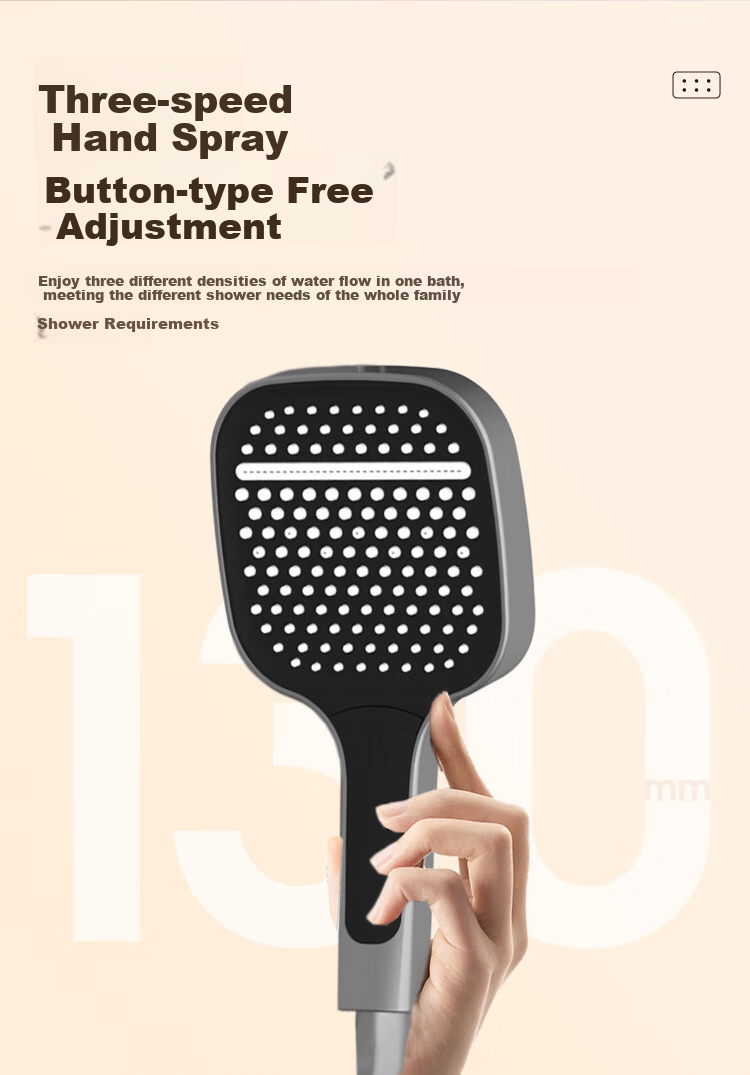 Haier Xiaohaijing Shower Head Set, High-Quality Copper Water Path with Large Storage Platform, Pressure-Boosting Spray Gun, Piano Key Design, Complete Integrated Set 10