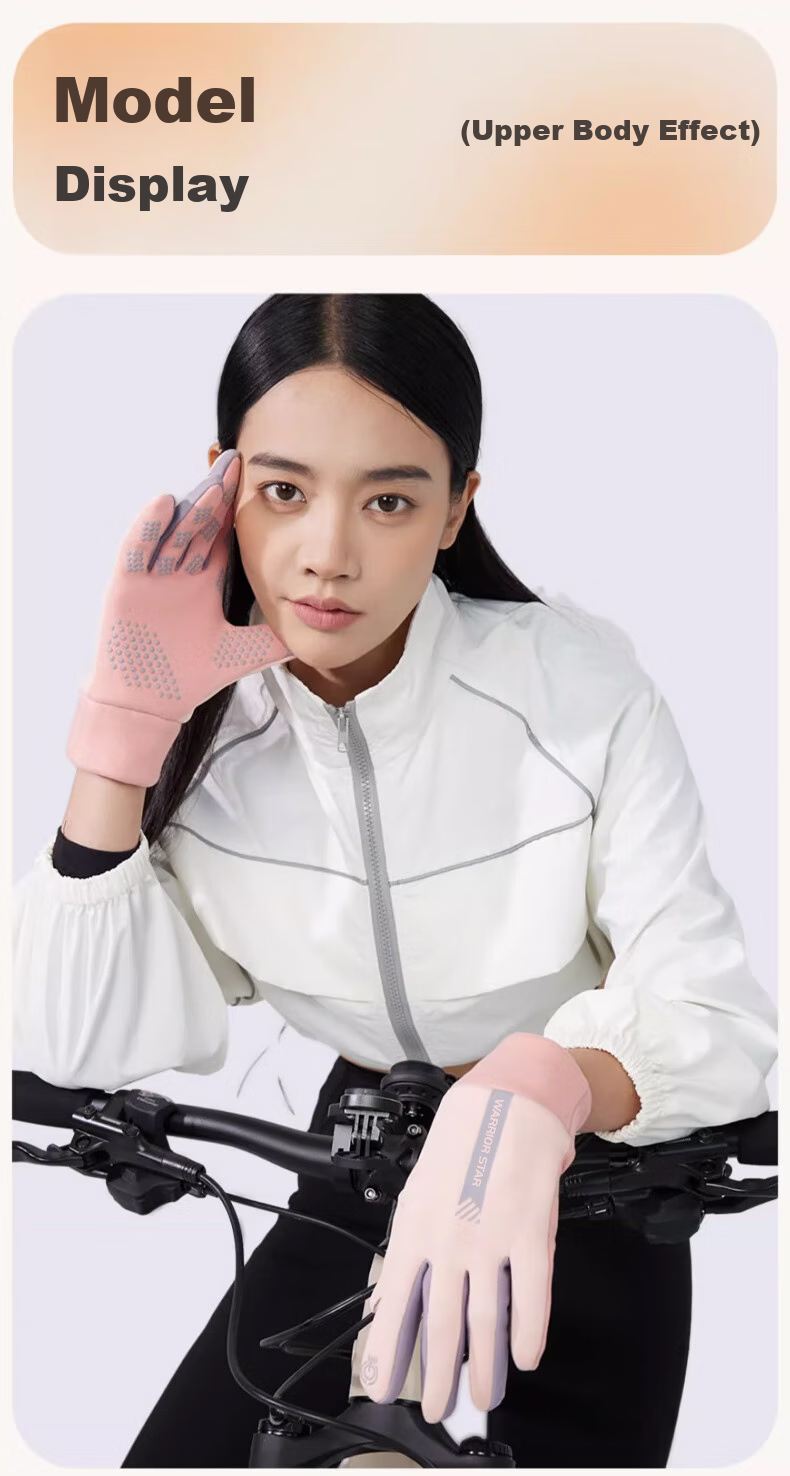 Huili Women's Gloves for Autumn And Winter, Warm Fleece-Lined, Suitable for Electric Motorcycles And Bicycles, Cold-Proof, Non-Slip, Touchscreen Compatible, Sports Cotton Gloves for Me 10
