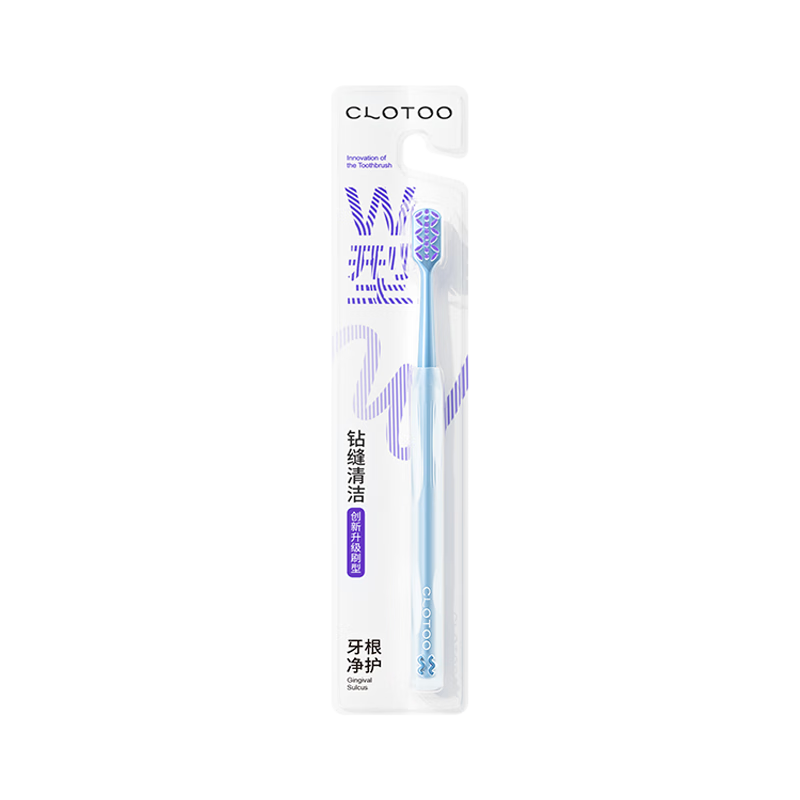 CLOTOO Orthodontic W-Shaped Soft Bristle Small Head Interdental Toothbrush for Teenagers Purple 1 Piece