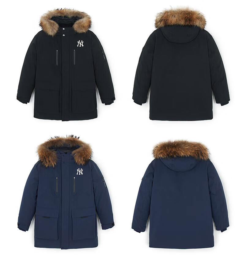 MLB Unisex Goose Down Puffer Jacket Star Style Workwear Mid-Length 3ADJB0656-50BKS Black S 12