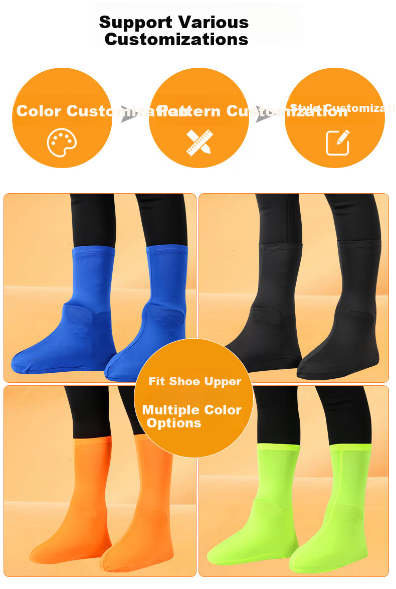 Andatong Desert Shoe Covers, Breathable Desert Shoe Covers for Chaka Salt Lake, High-Elastic Beach Shoe Covers, Anti-Sand Socks, Full Foot Covers [With Free Headscarf] Fluorescent Orange Size 35-46 5