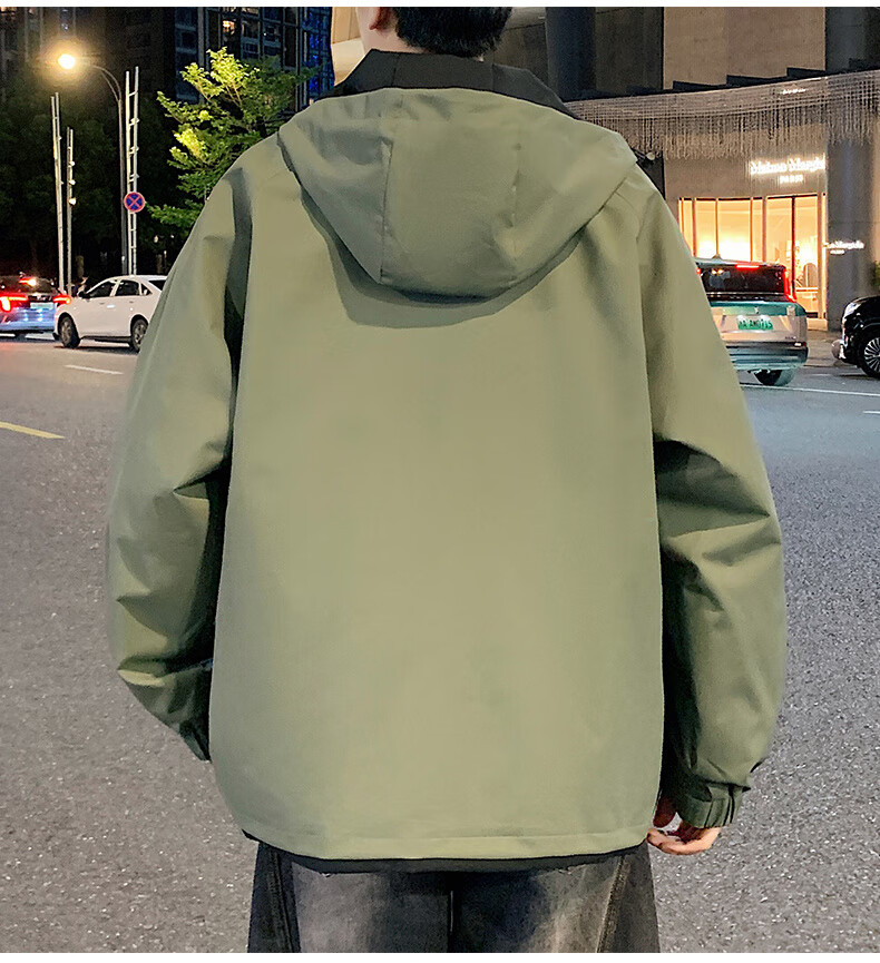 SWAMP AREA Men's Spring Autumn Windproof Waterproof Workwear Jacket Trendy Versatile SWC686 Military Green M 12