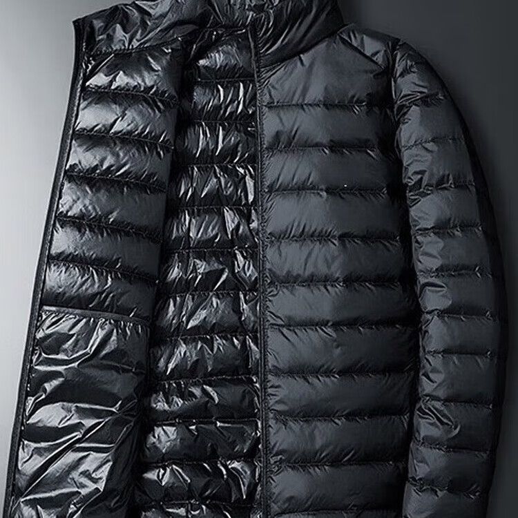 Mianzhi Men's down Jacket, Autumn And Winter Casual Large Size Warm Lightweight Outdoor Coat for Young And Middle-Aged, Black, XL