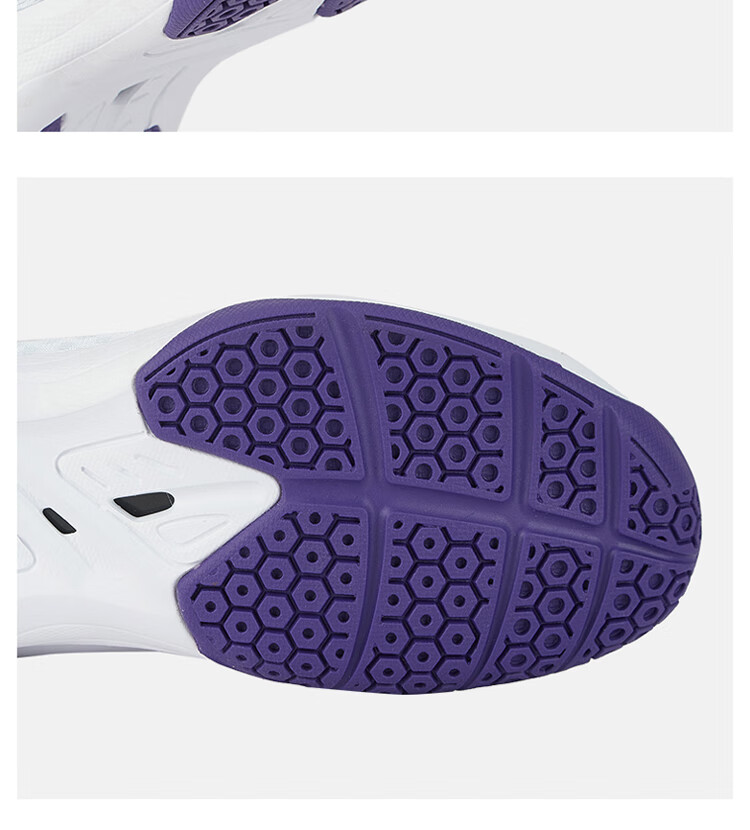 KUMPOO KHR-E260 Badminton Shoes White/Purple Size 38 - Wang Xiaoyu Edition, Non-slip, Shock-absorbing, Comfortable, Breathable 2