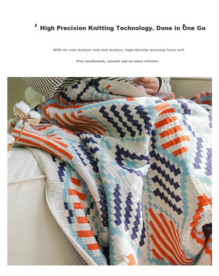 Wuyinliangpin Knitted Blanket, All-Season Throw, Office Air Conditioning Blanket, Children's Nap Throw, Small Quilt for Afternoon Rest, 110x130cm 4