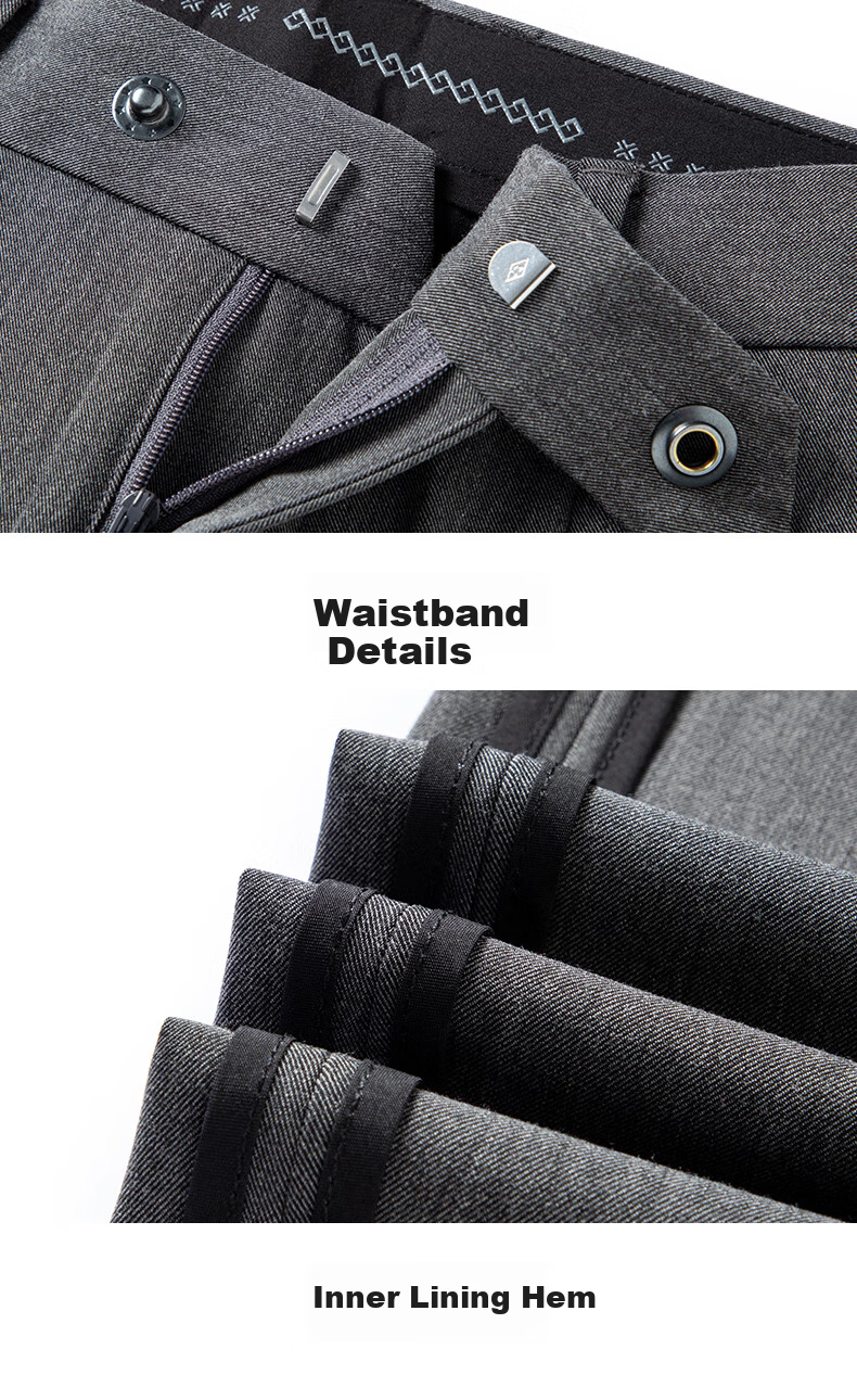 FIRS [Wrinkle-Resistant Non-Iron] Pleated Dress Pants for Men, Business Straight-Leg Trousers, Loose-Fitting Cargo Pants for Young And Middle-Aged Men, Casual Pants 12