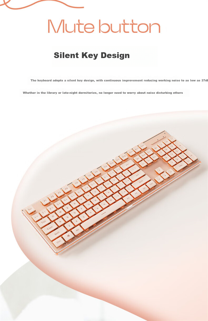 EWEADN V3104 Wireless Keyboard And Mouse Set, Bluetooth Dual-Mode Silent Mechanical Feel High Aesthetic Value Slim Office Membrane Keyboard for Computer Laptop IPad Universal, Milk White Color 4