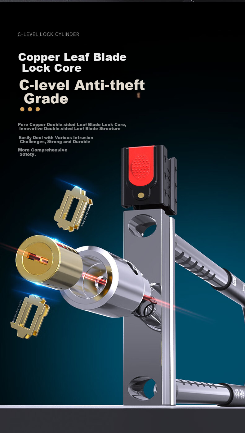 Huangchi U-Shaped Lock, Glass Door Lock, Anti-Theft Lock, Door Lock, U-Shaped Lock, Plug Lock, Thickened, Shear-Resistant, Office And Shop Door Lock 2
