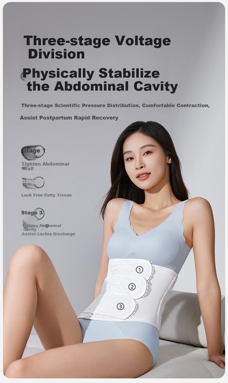 Shiyuejiejing Postpartum Belly Wrap, Maternity Shaping Belt for C-Section And Natural Delivery, Universal Gauze Bandage, Basic White Style, Size M 5
