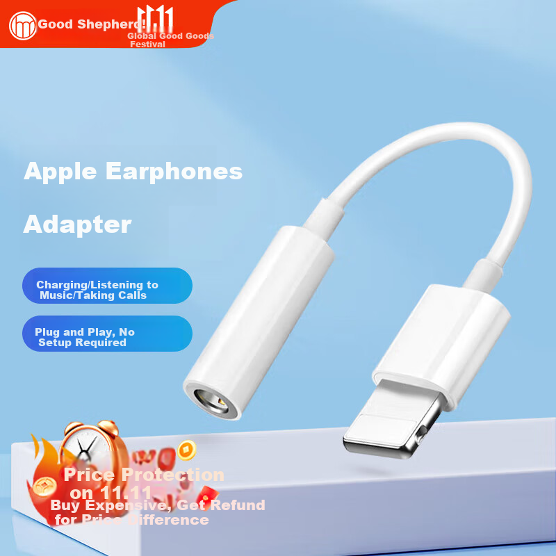 Haomuren Sound Card Clip Microphone, Apple Headphone Adapter, Lightning to 3.5mm Headphone Converter, Suitable for IPhone Audio Cable