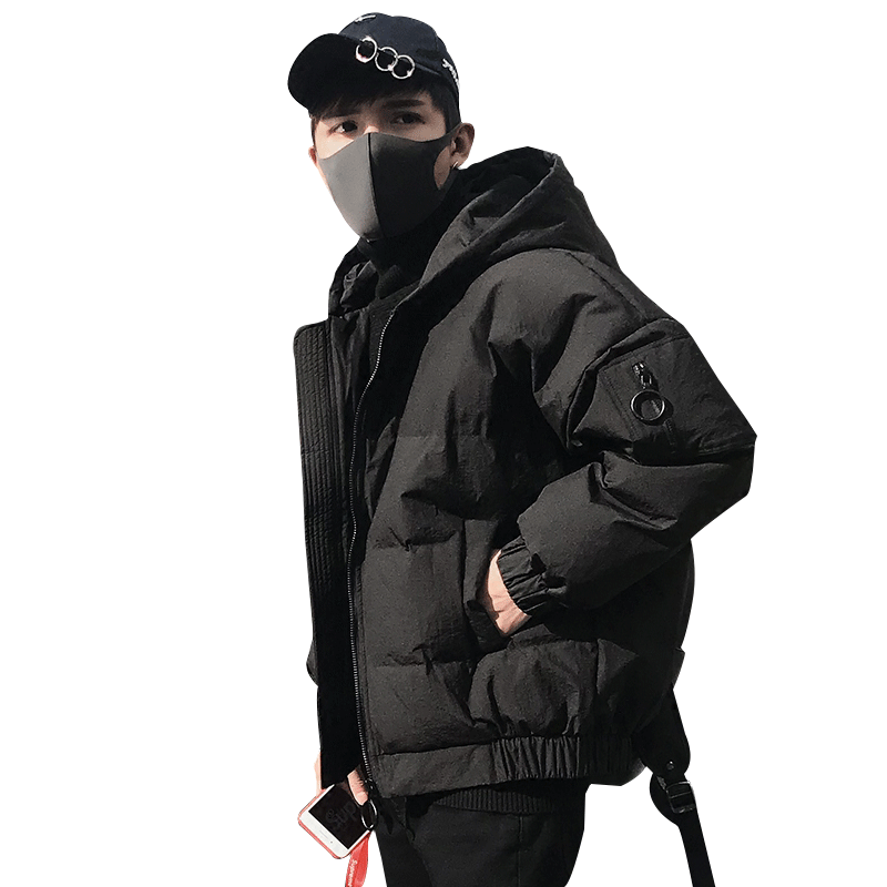 Colombass Trendy Men's Down Jacket Hooded Winter New Thick Short Loose Down Coat Outerwear