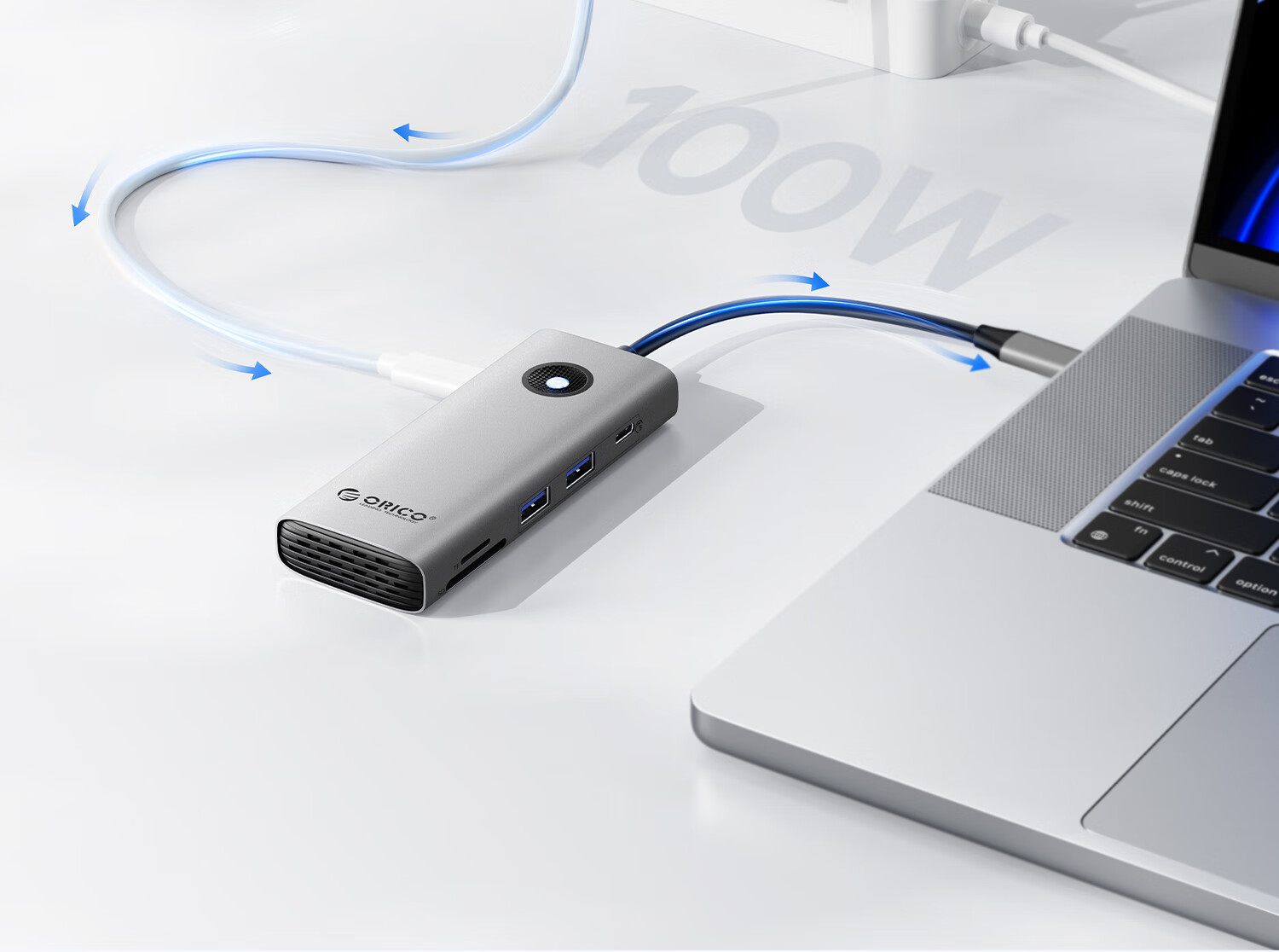 ORICO Docking Station Type-C to Dual HDMI Triple Display Adapter 4K USB Hub Compatible with Mac Huawei Laptop PW11-8PH 18
