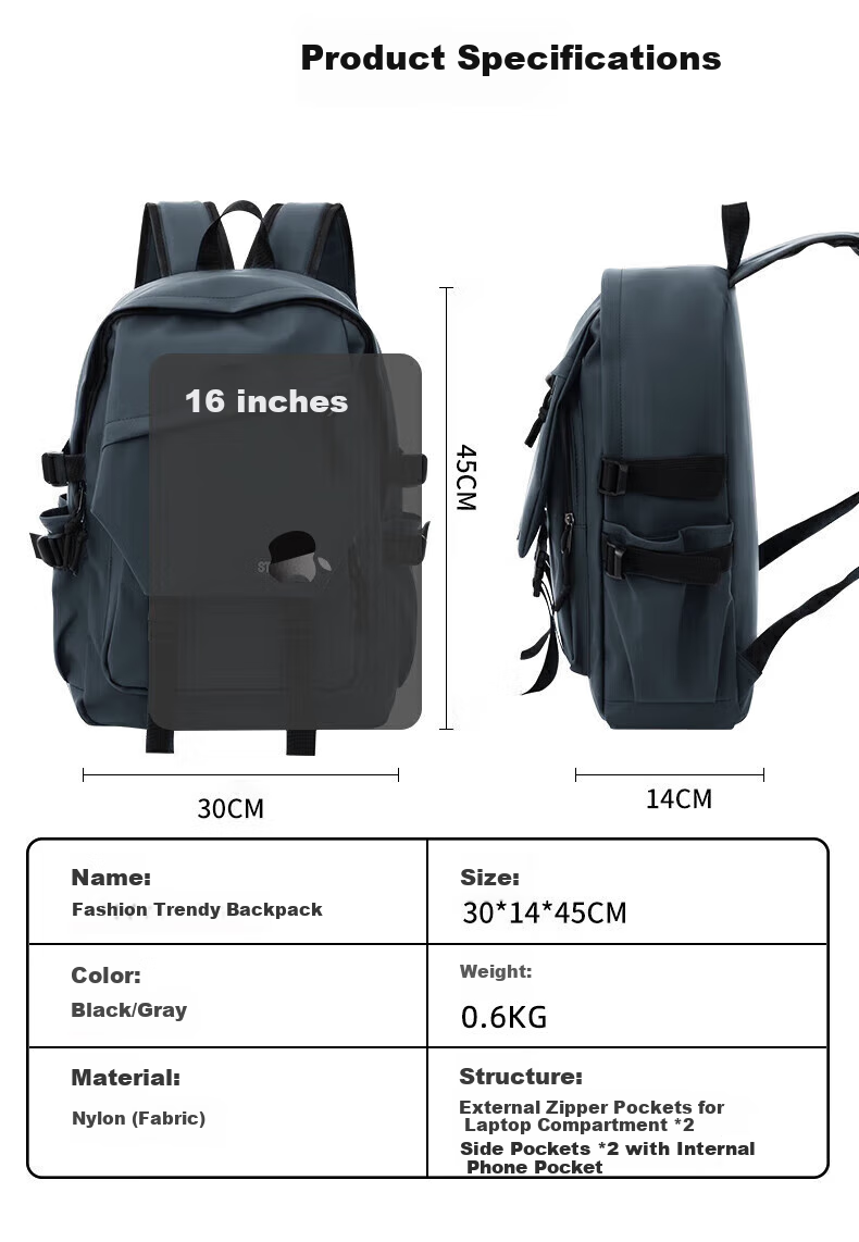 Huili Backpack for Men And Women, Large Capacity Travel Commute Business Casual Laptop Bag, Lightweight School Bag for College Students 4