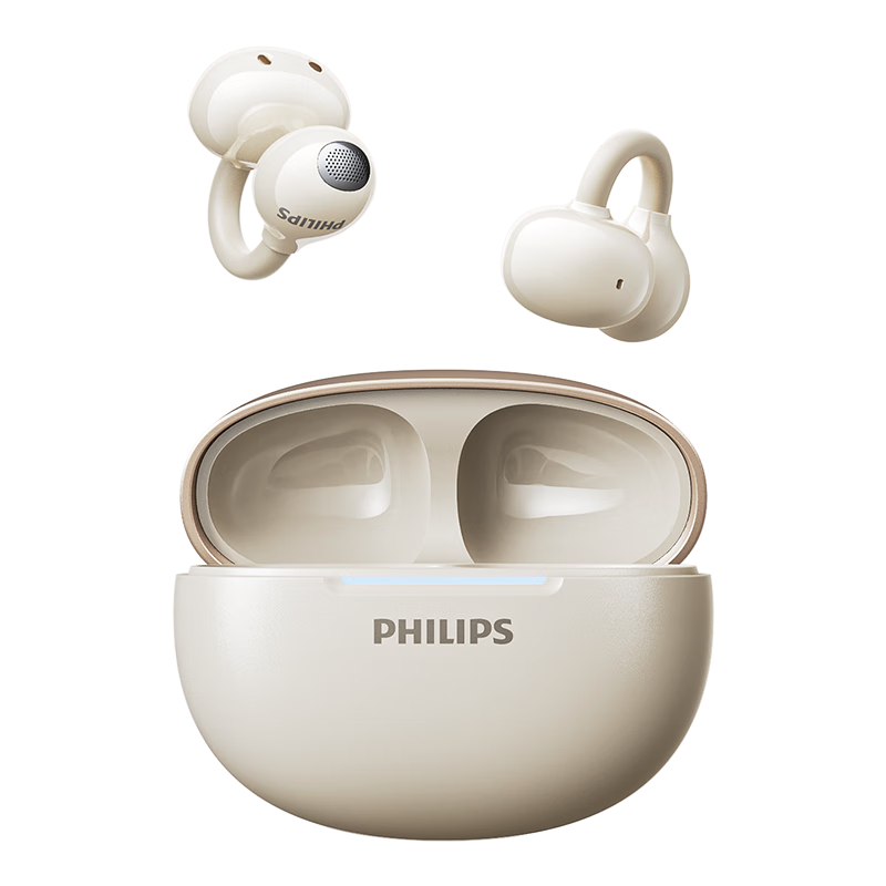 PHILIPS Bluetooth Bone Conduction Clip-On Open-Ear Sports Wireless Headphones Noise Cancelling for Apple Huawei Xiaomi - White