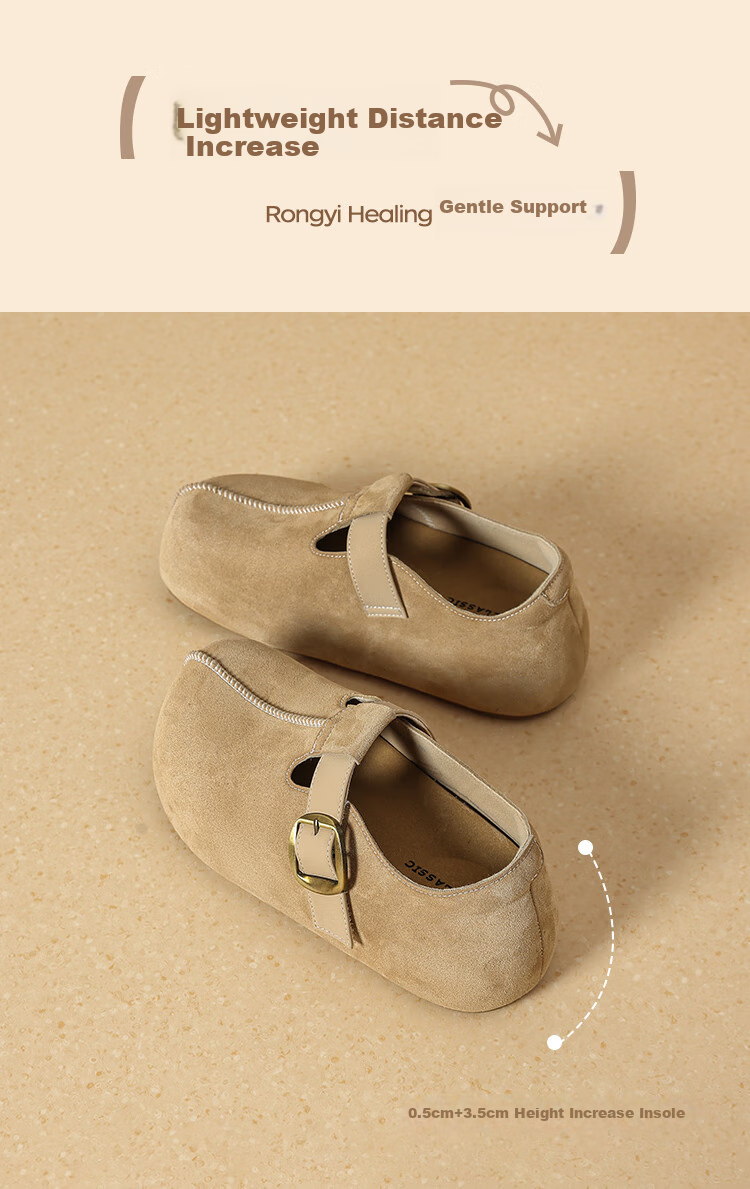 ZHR Height-Increasing Birkenstock Sandals for Women, Kappa Versatile Women's Shoes, Spring And Autumn Lightweight Casual Flats for Women, JT191 Khaki Size 36 5