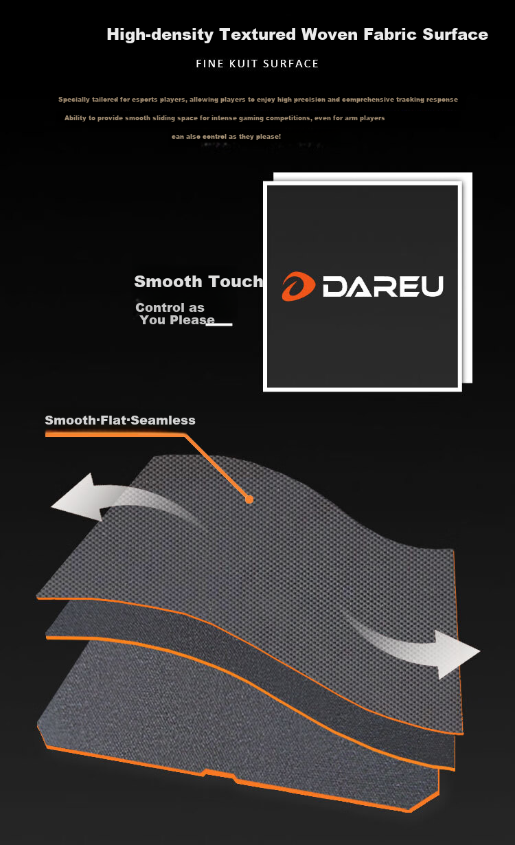 DAREU Gaming Mouse Pad, FPS Smooth Thickened Precision Edge-Locked, Computer Keyboard Office Extra Large Desk Mat, Pure Black 800*300*3mm, Unafraid of Contracts 2
