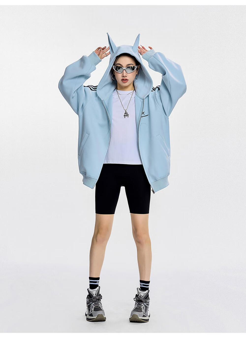 ICH MODE American Vintage Ear Hoodie Cardigan Jacket Women Spring Autumn New Loose Casual Sweatshirt Top Wine Red M 8
