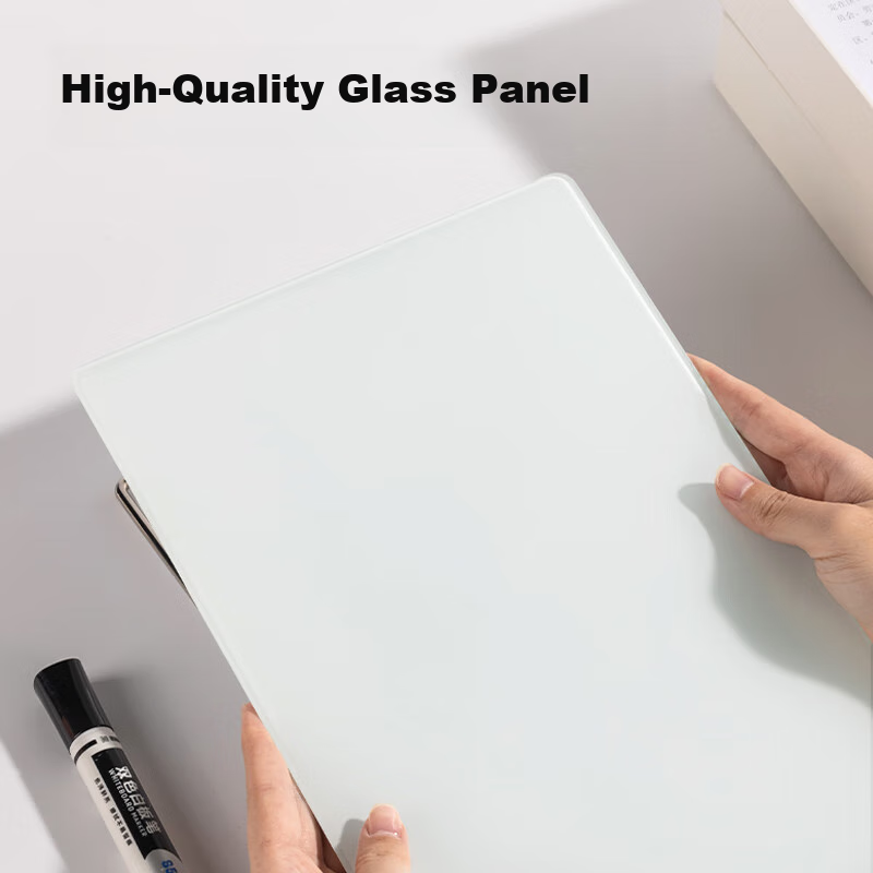 Deli Desktop Glass Whiteboard Magnetic Writing Board for Office And Home Use, Erasable Desktop Message Reminder Board with Stand MQ137