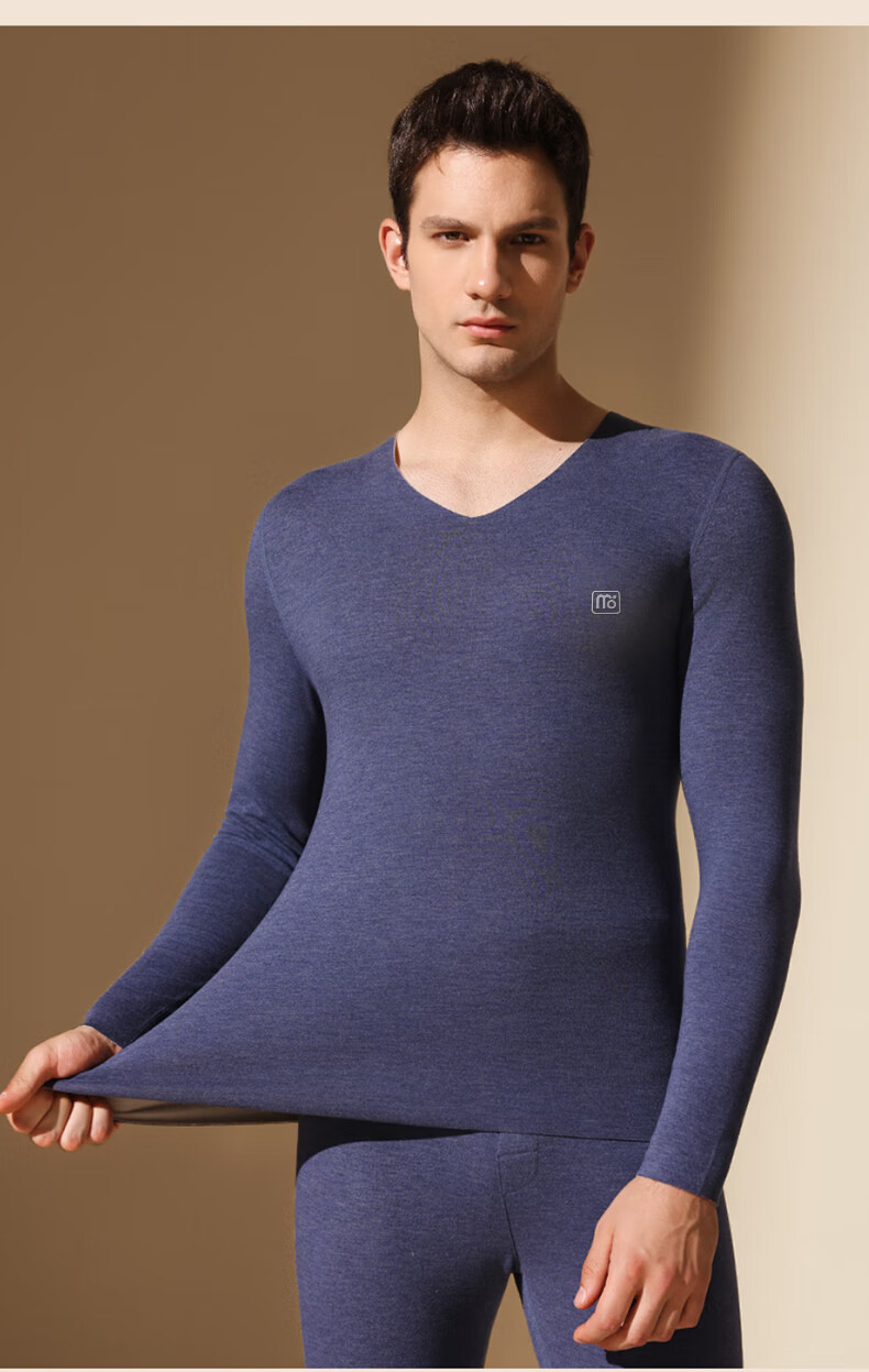 Modal [2 Sets Tencel] Men's Thermal Underwear Set Fleece Thickened Seamless Heat Retaining Autumn Winter Long Johns 10