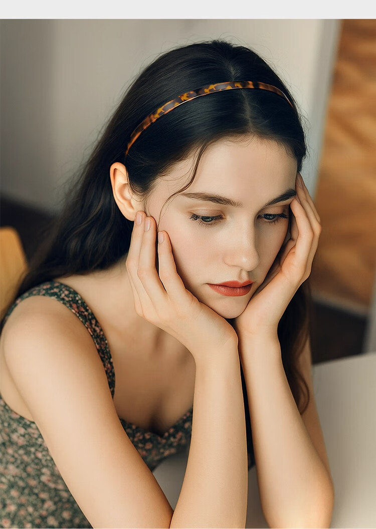 Aji Bean Leopard Print Acetate Headband Women's Lightweight Luxury Thin Hairband Spring Summer New 7