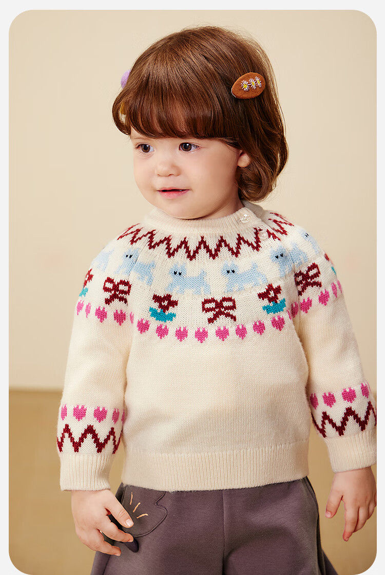 Minibala [Parent-Child Artist Collaboration] Unisex Kids and Adults Sweater 2025 Winter Cute Festive Red Christmas Jumper 5