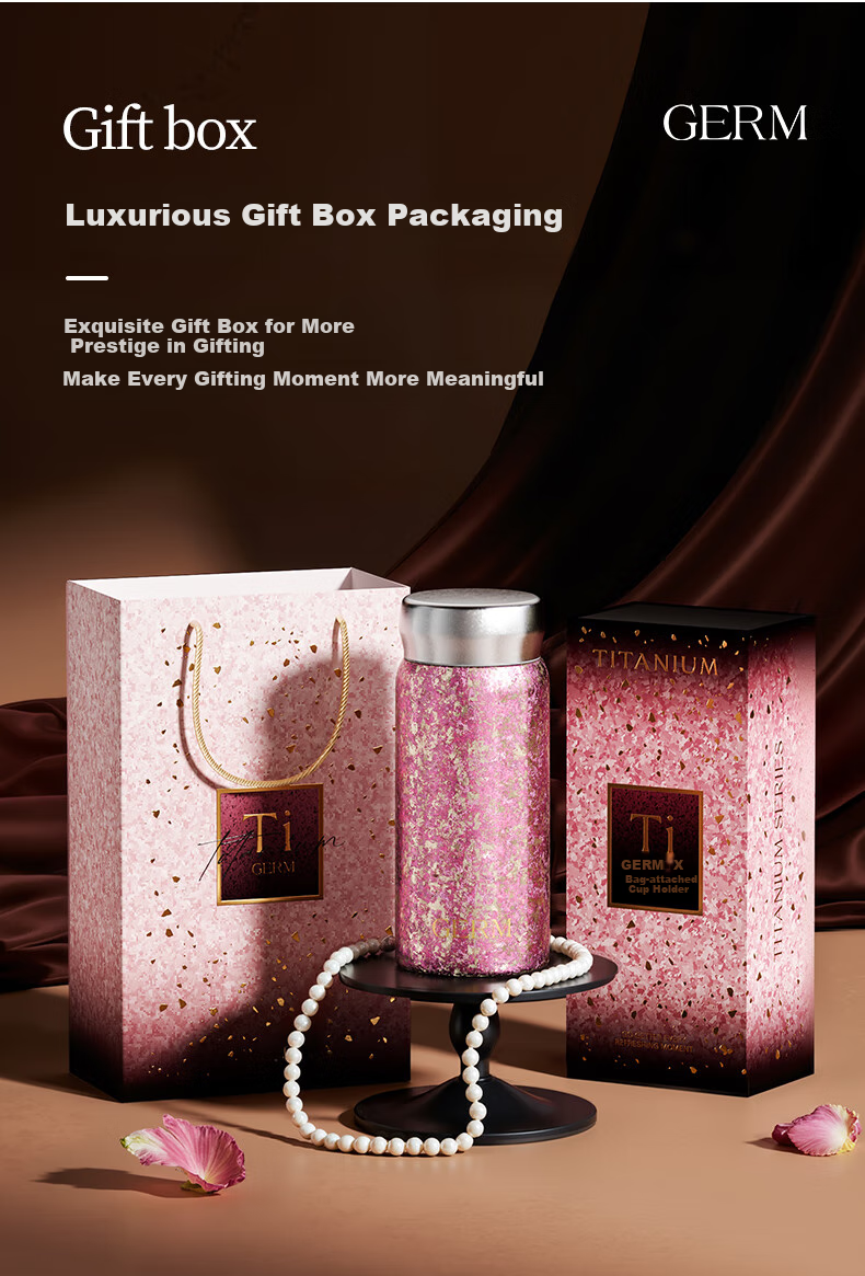 Germ Pure Titanium Insulated Mug for Women, Portable Water Bottle, Ultra-Light Mini Titanium Cup, Lipstick Cup, Mid-Autumn Festival Gift Cup, 210ML Gold 3
