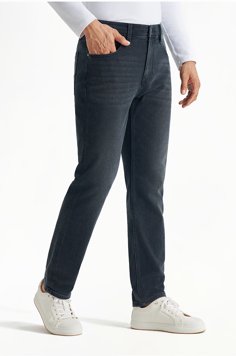 Shirt Lao Luo [Travel No.8] Fleece-Lined Warm Denim Jeans 249X0W801N Denim Gray 30 -98 16