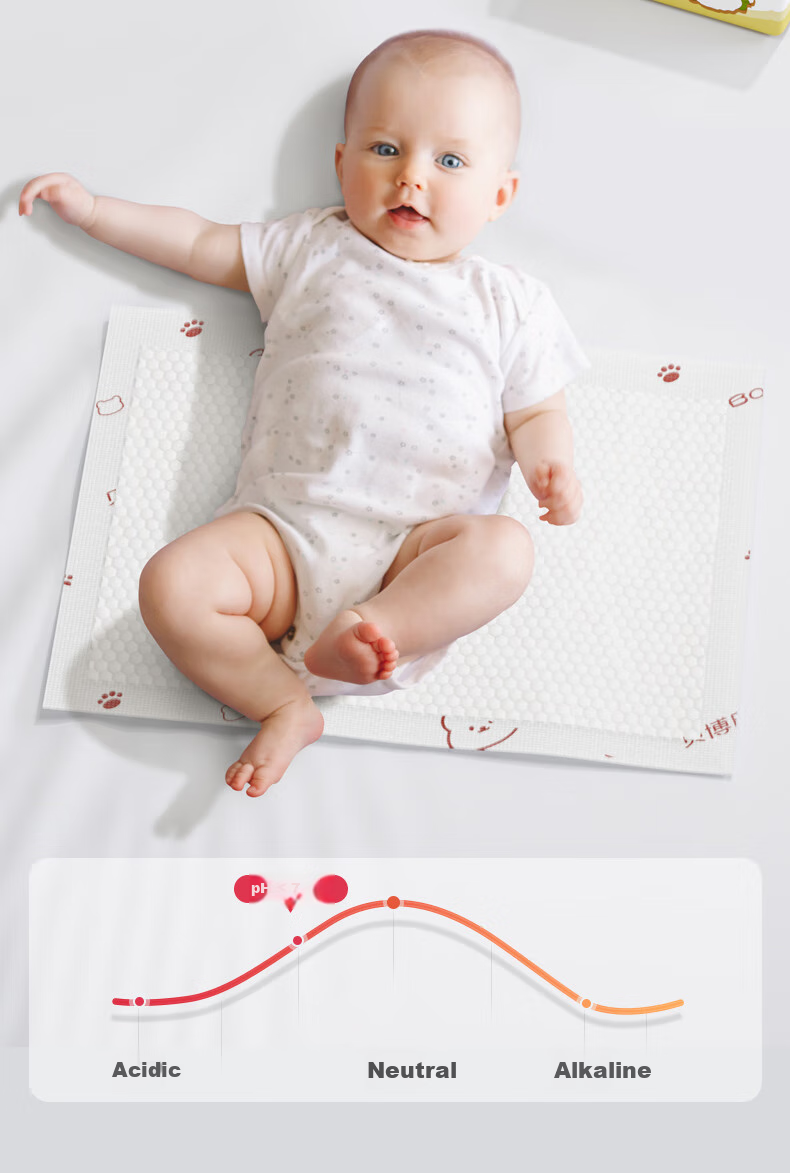 Beiboshi Babybox Disposable Diaper Changing Pad, 35*45cm, Baby Care Mat, Waterproof, Breathable, Absorbent, 100 Pieces, Size M 6