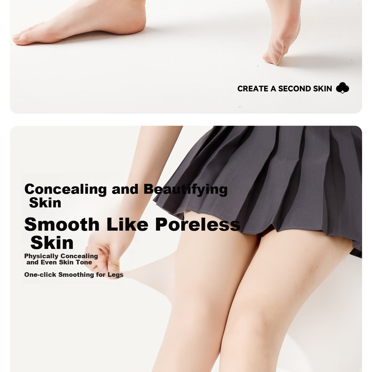 BONAS Silk Stockings for Women, Summer Ultra-Thin 5A Antibacterial Bare Leg Miracle, 4 Pairs of Snag-Resistant Pantyhose, Flesh Color, Black Silk 4 Pieces 6