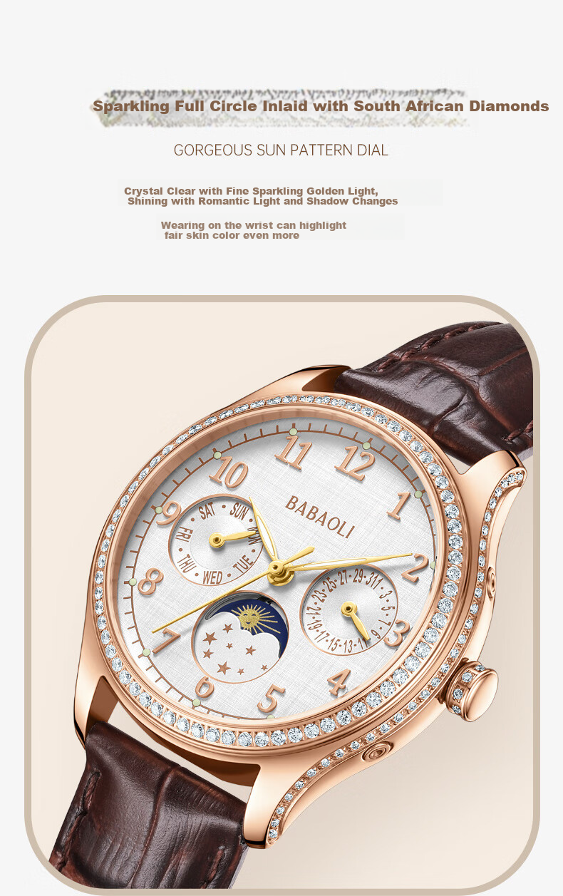 Babaoli Brand Women's Watch, Fully Automatic Mechanical Watch for Women, New Style Ladies' Watch, Light Luxury Niche Brand, Top Ten Birthday Gifts 8